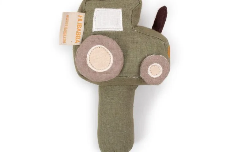 Filibabba Linen Rattle – Tractor