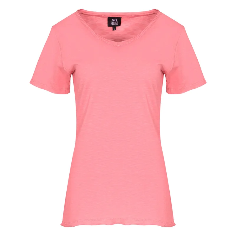 T-Shirt Φούξια V Neck