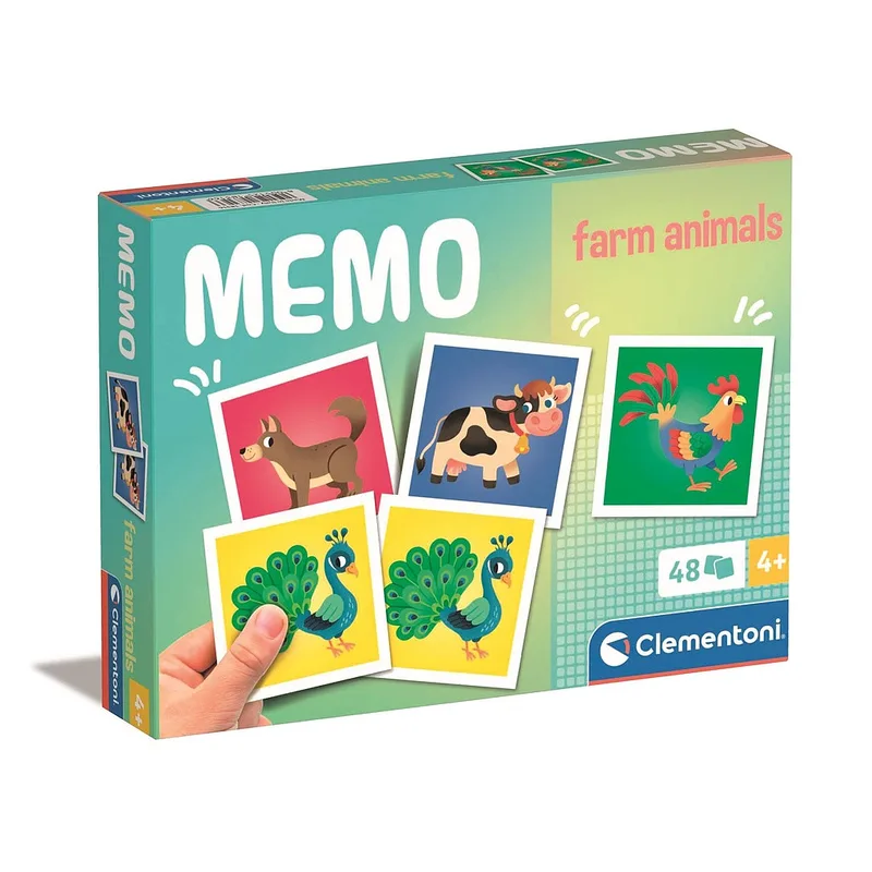 Animals Farm Παιχνίδι μνήμης 48 τεμαχίων Clementoni Πολύχρωμο