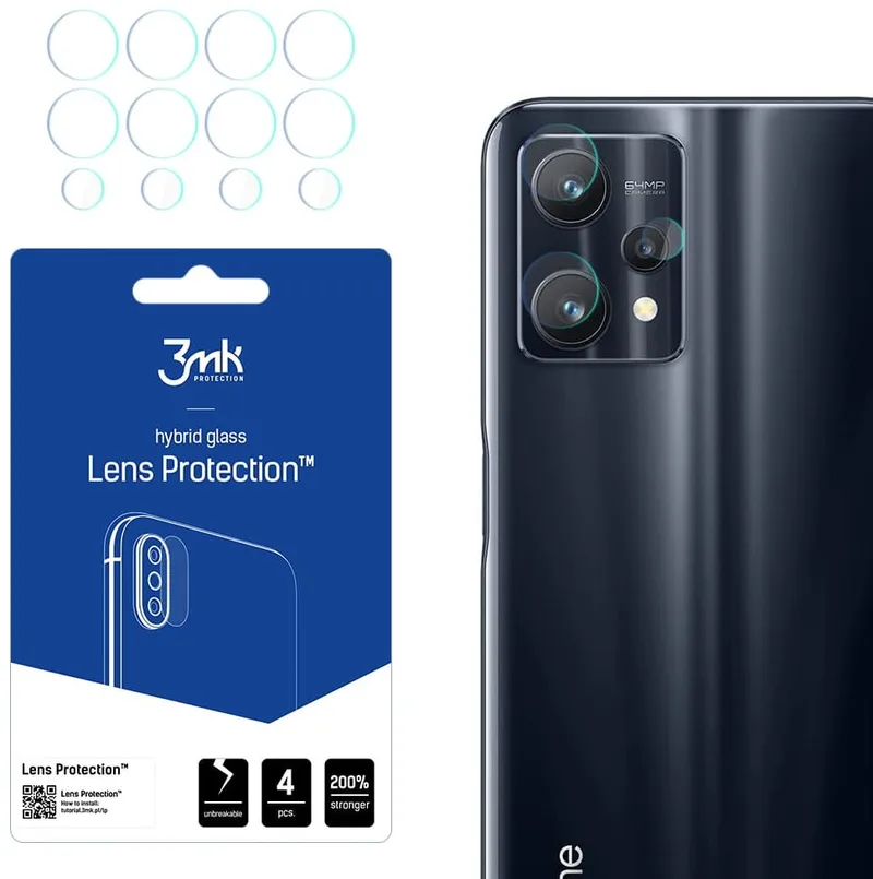 3MK Hybrid Glass Camera Protector - Αντιχαρακτικό Υβριδικό Προστατευτικό Γυαλί για Φακό Κάμερας Realme 9 Pro - 4 Τεμάχια (5903108462594)