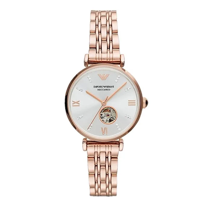 EMPORIO ARMANI Women’s Three-Hand Rose Gold-Tone Stainless Steel Watch AR60023