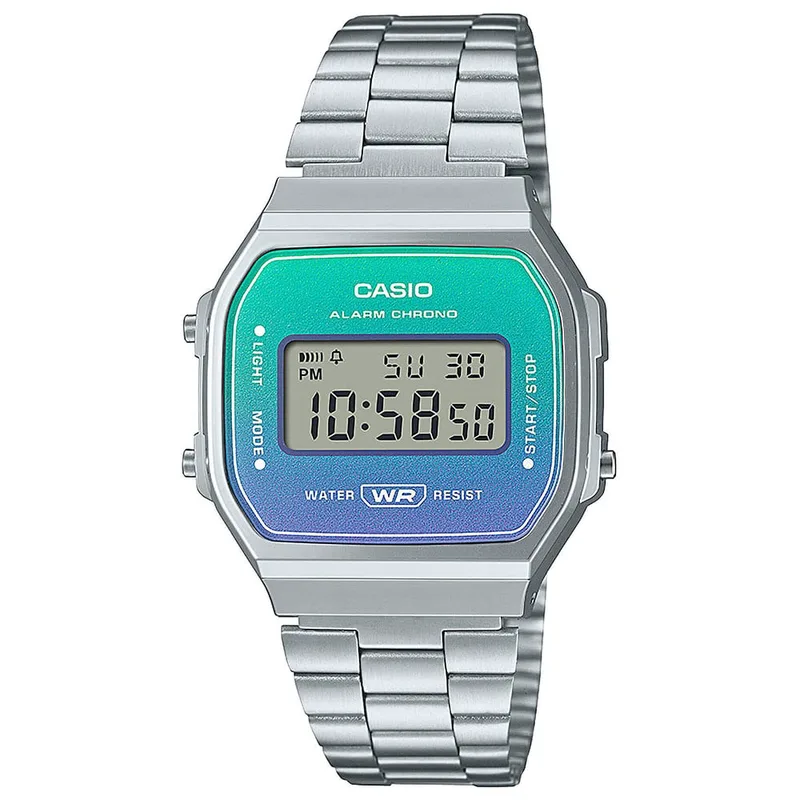 CASIO Vintage Silver Stainless Steel Bracelet A168WER-2AEF