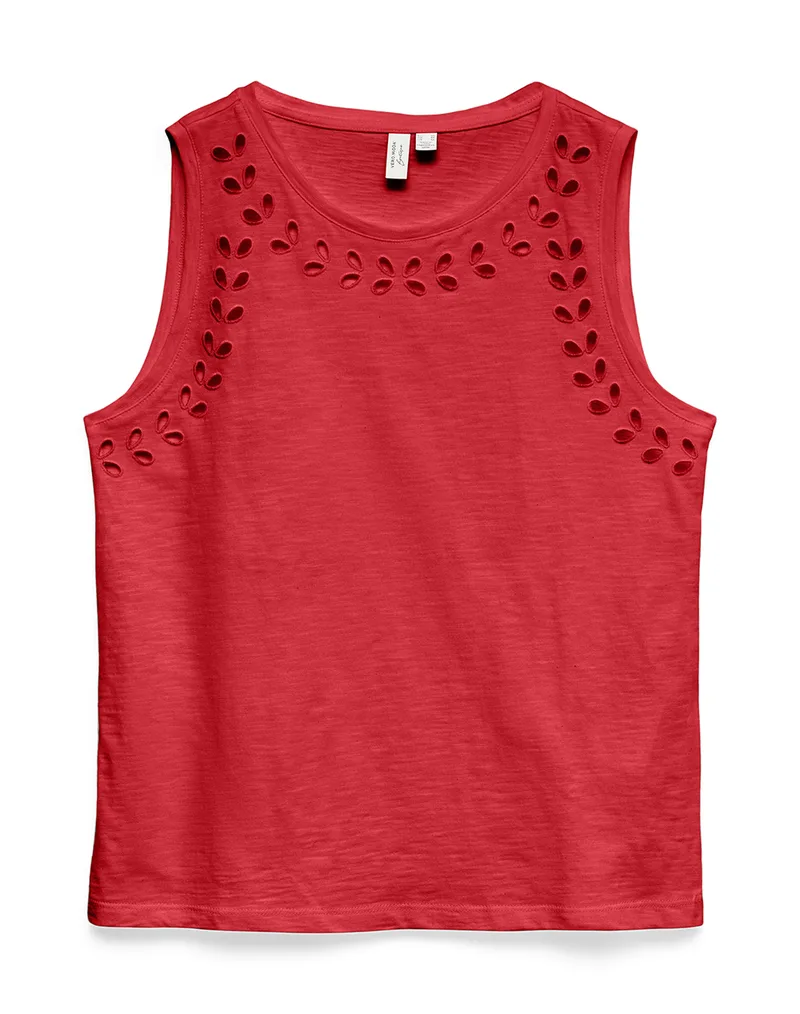 VERO MODA VMKLARA S/L O-NECK TOP JRS BTQ 10346038-Poinsettia Red