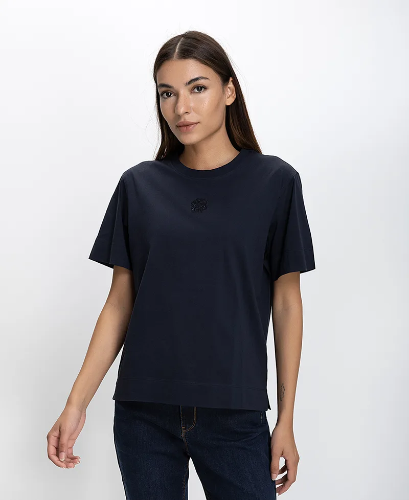 Boss Γυναικείο T-shirt Regular Fit Με Κεντημένο Λογότυπο
