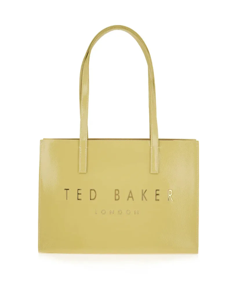 TED BAKER CRINELL Elongated Crinkle Icon Bag 284044-YELLOW Yellow