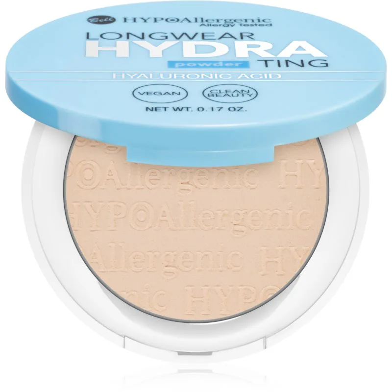 Bell Longwear Hydrating Powder συμπαγής πούδρα με υαλουρονικό οξύ απόχρωση 02 Light Μπεζ 5 γρ
