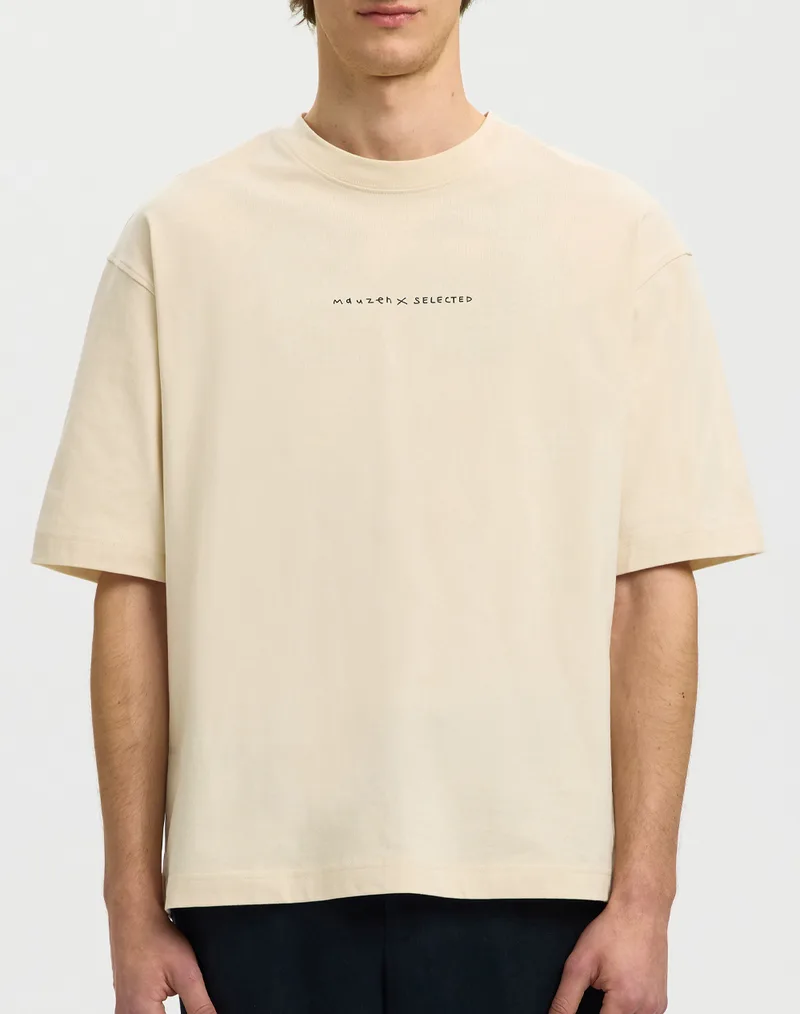 SEL SLHRELAXNORMAN LICENSE SS TEE 16101616-Birch Biege