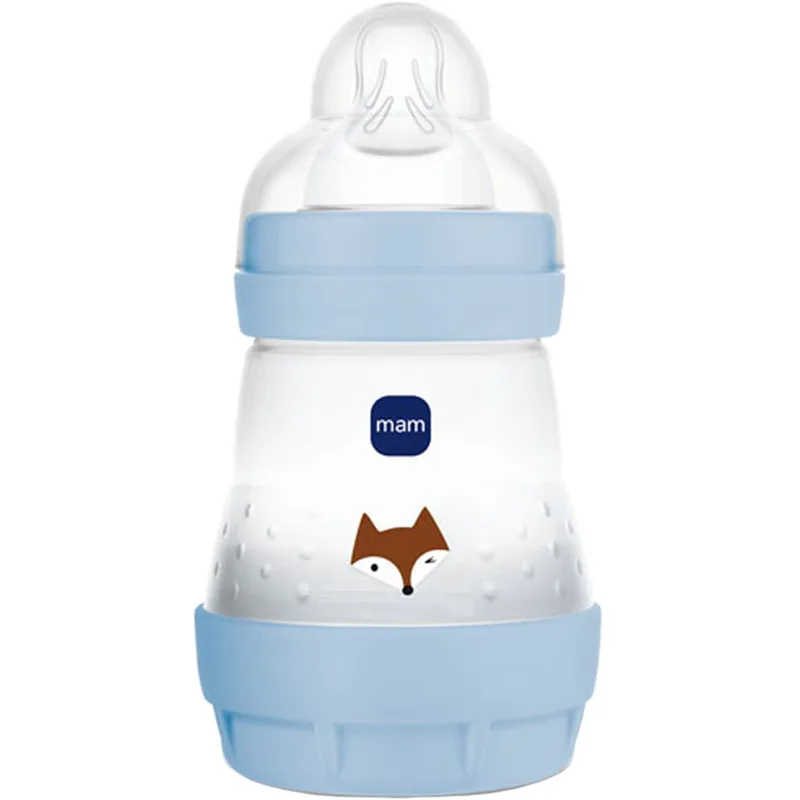 Mam Easy Start Anti-Colic Plastic Bootle 0m+ Μπιμπερό Πολυπροπυλενίου με Θηλή Σιλικόνης Αργής Ροής & Σύστημα Κατά των Κολικών 160ml, Κωδ 350SBc - Μπλε