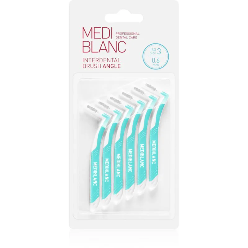 MEDIBLANC Interdental Pick-brush Angle μεσοδόντιο βουρτσάκι 6 τεμ 0,6 mm Blue 6 τμχ