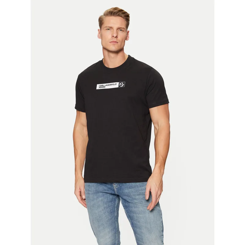 Karl Lagerfeld Jeans T-Shirt A1M17112 Μαύρο Slim Fit