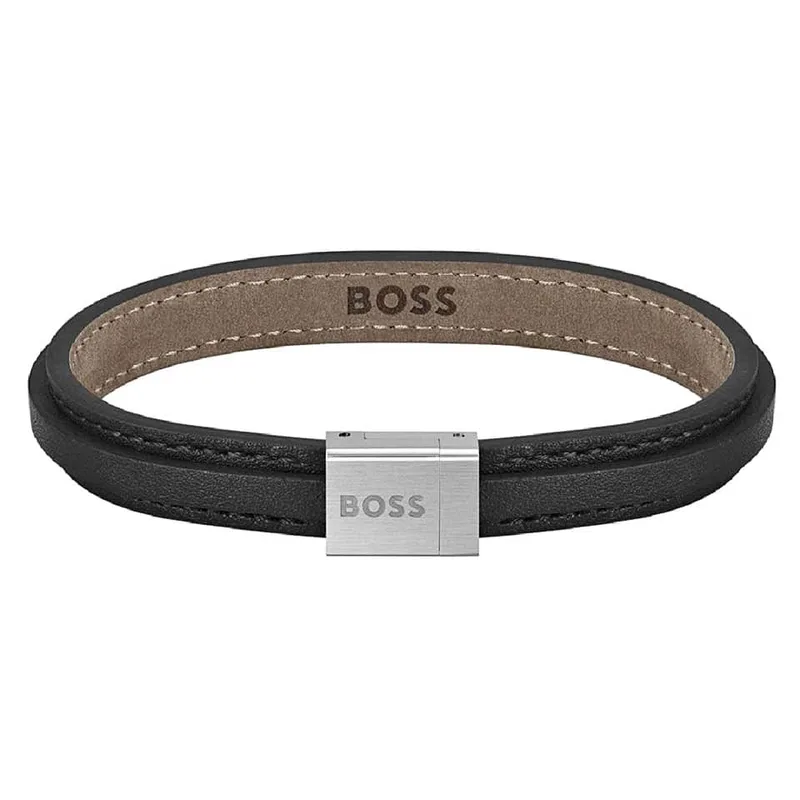 HUGO BOSS Ανδρικό Βραχιόλι από Δέρμα και Ατσάλι 1580328S