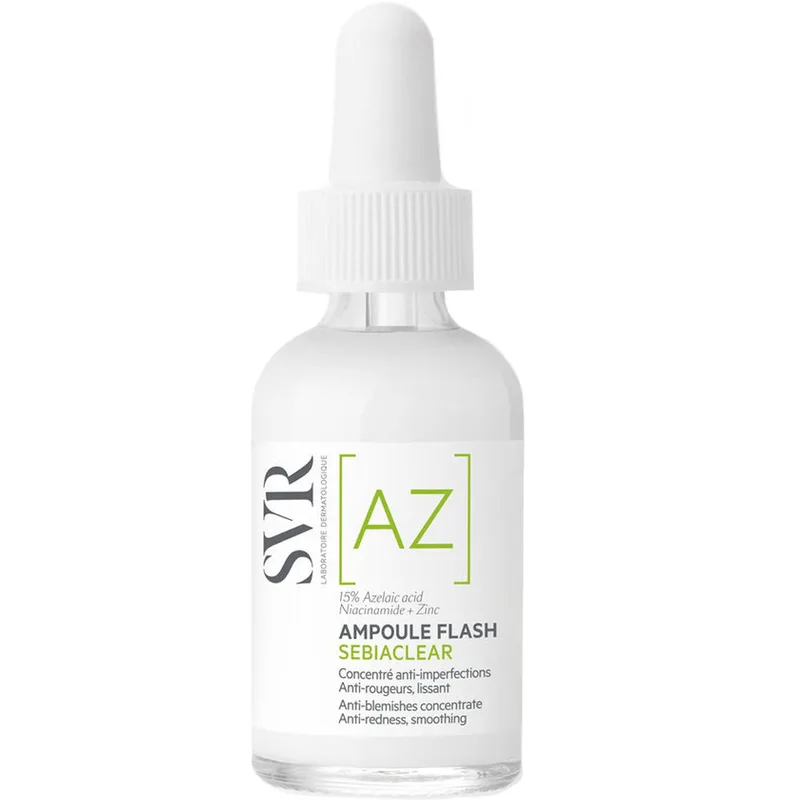 SVR Sebiaclear [AZ] Ampoule Anti-Redness Smoothing Flash Serum Ορός Προσώπου Κατά των Ατελειών & της Ερυθρότητας για Επιδερμίδες με Τάση Ακμής με 15% Αζελαϊκό Οξύ & Ψευδάργυρο 30ml