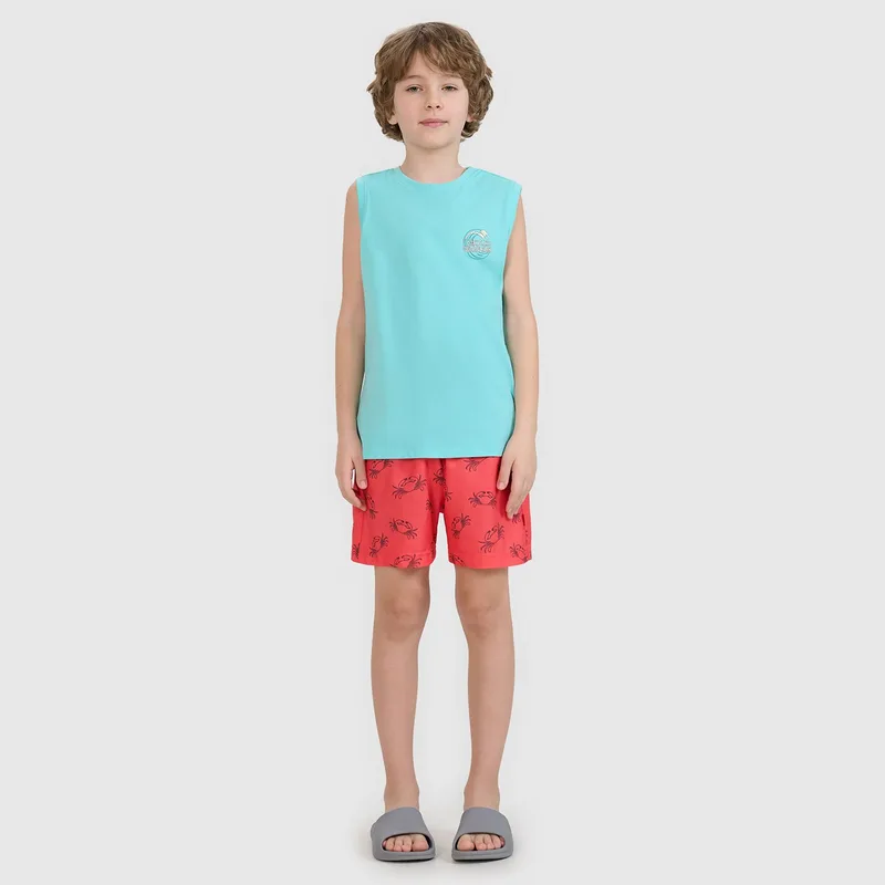 4F BOYS BOARD SWIM SHORTS ΚΟΚΚΙΝΟ