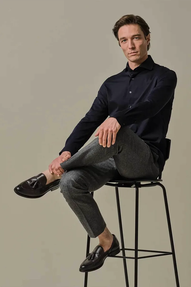 Profuomo ανδρικό πουκάμισο μονόχρωμο Slim Fit - PP2H00008C Μπλε Σκούρο