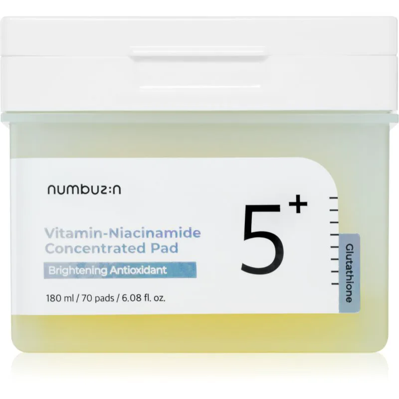 Numbuzin No. 5 Glutathione Vitamin Concentrated Toner Pad επιθέματα τόνωσης για λαμπρότητα και ενυδάτωση 70 τμχ