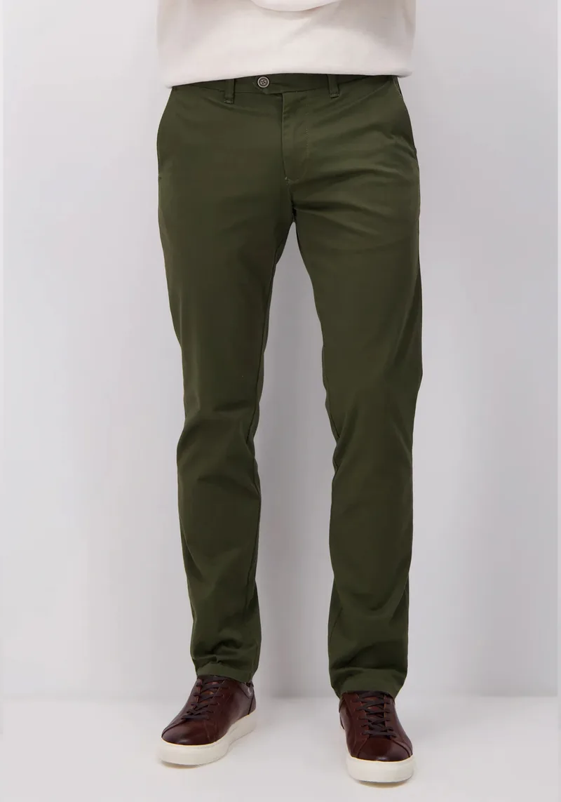 Fynch Hatton Υφασμάτινο Παντελόνι της σειράς Chino - 1000 2800 733 Olive