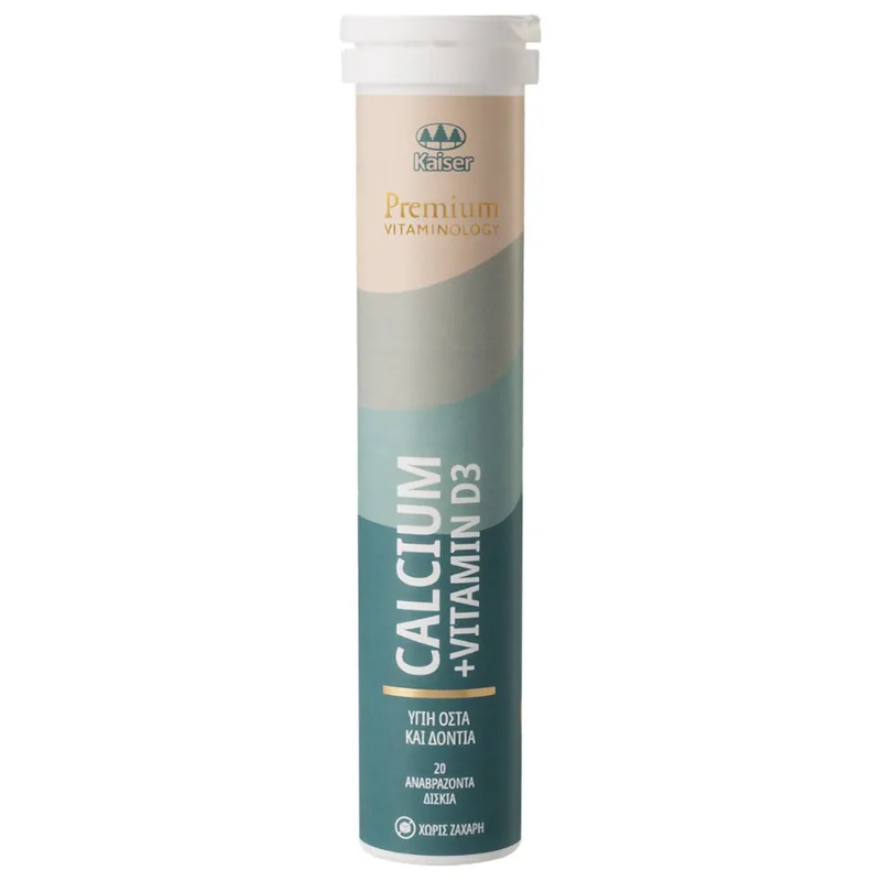 Kaiser Premium Vitaminology Calcium & Vitamin D3 Συμπλήρωμα Διατροφής με Ασβέστιο & Βιταμίνη D3 για την Καλή Κατάσταση των Οστών & των Δοντιών 20 Effer.tabs