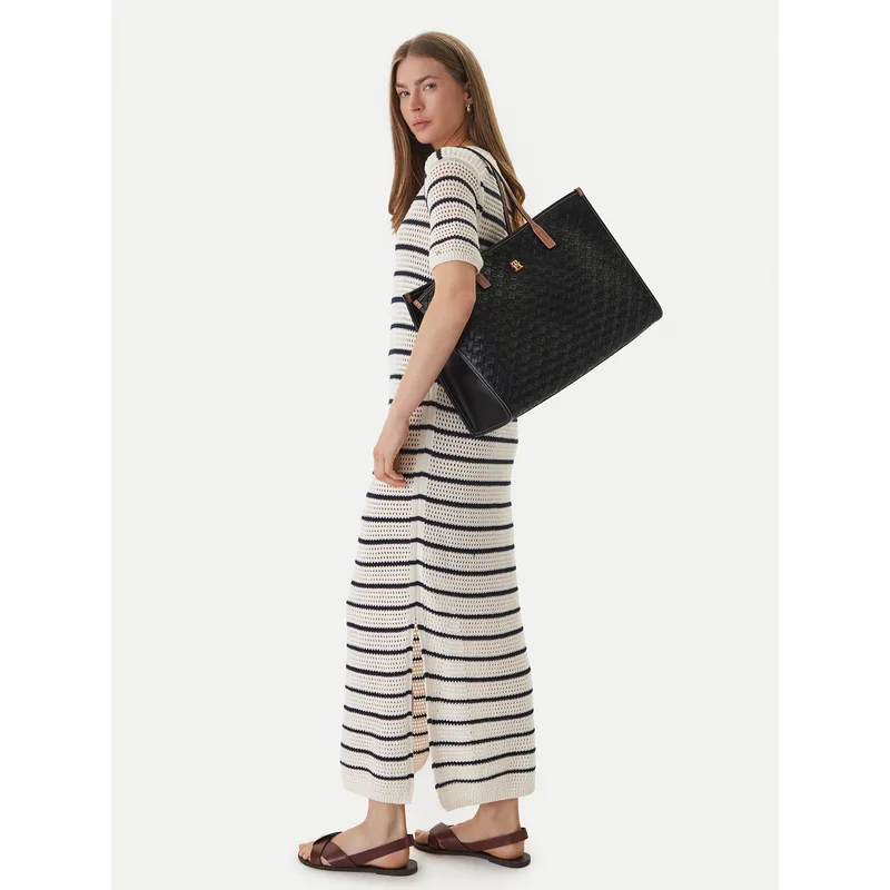 Τσάντα Tommy Hilfiger Th City Tote AW0AW18394 Μαύρο