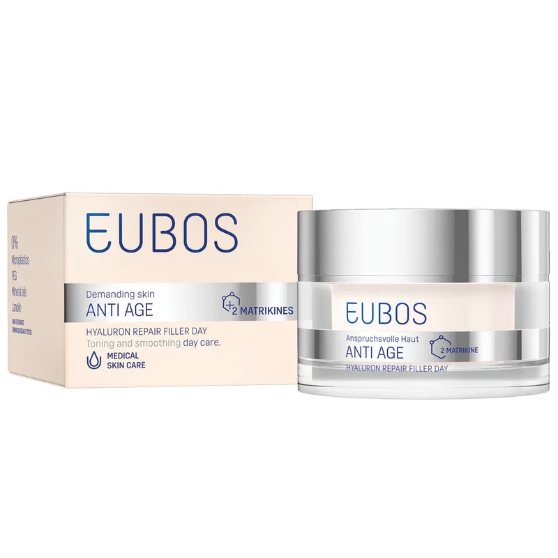 Eubos Anti Age Hyaluron Repair Filler Day Creme Κρέμα Εντατικής Φροντίδας Κατά των Ρυτίδων με Υαλουρονικό Οξύ 50ml