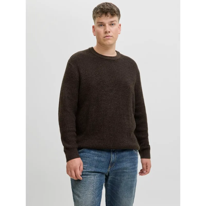 Πλεκτό πουλόβερ "Global Knit" της Jack & Jones,σε plus fit γραμμή - Delicioso