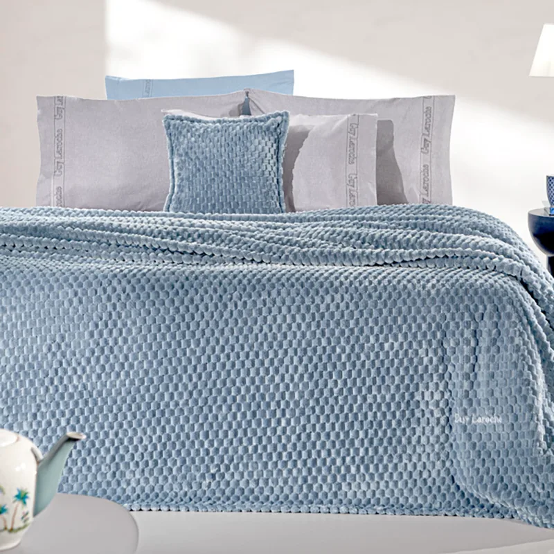 Κουβέρτα Fleece Υπέρδιπλη (Σετ) 220X240 Guy Laroche Smoothie Blue (220x240)