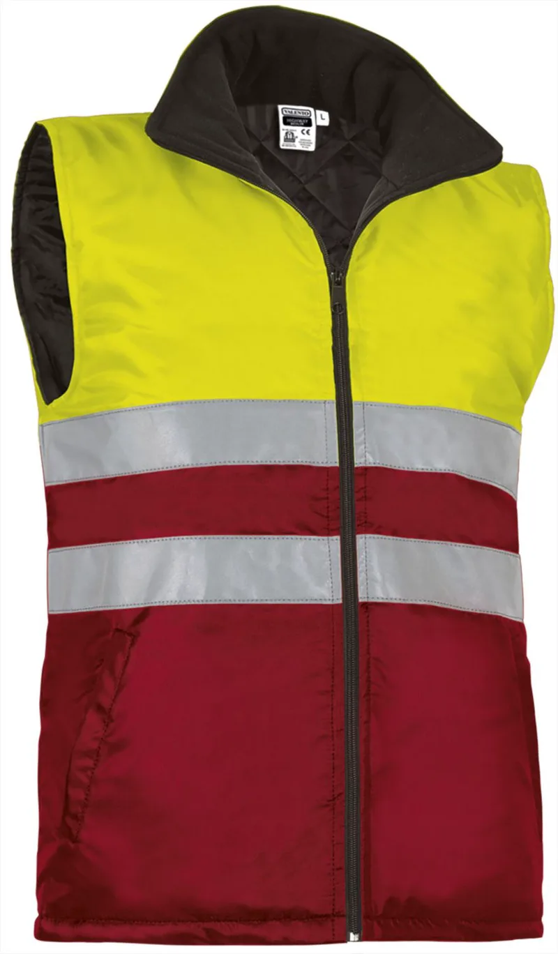 Hi-Vis Vest HIGHWAY Valento CHVAHIGAR Fluo Yellow-Lotto Red