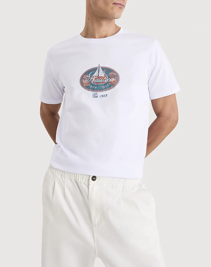NAUTICA ΜΠΛΟΥΖΑ T-SHIRT ΚΜ Mosa T-Shirt 3NCN1V03976-908 White