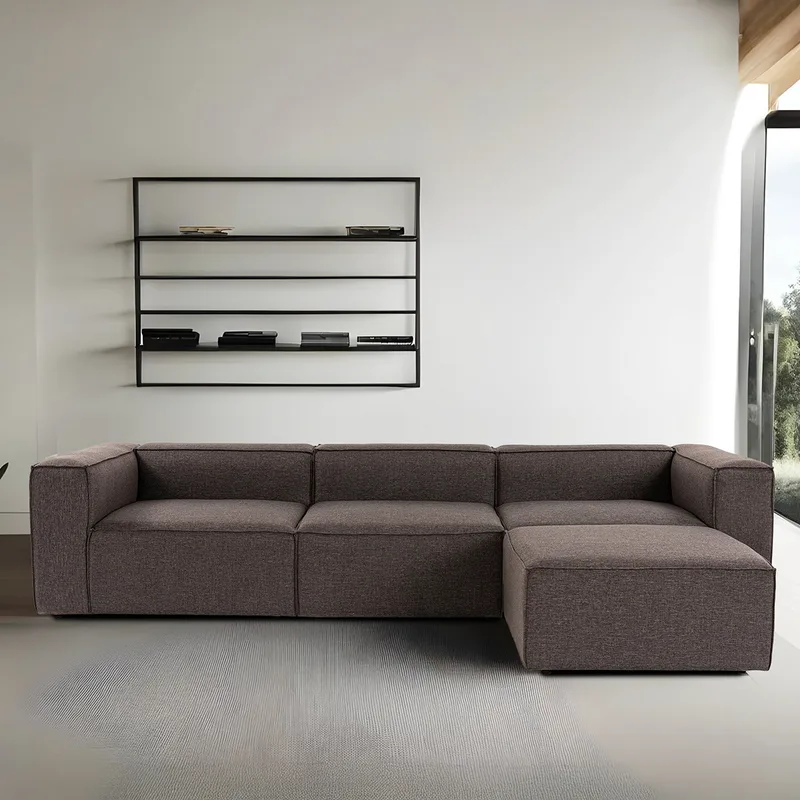 Γωνιακός Καναπές Fora - Dark Brown 560Are2164 (296x66x185)