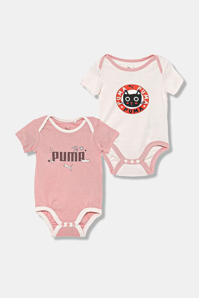 Βαμβακερά φορμάκια για μωρά Puma MINICATS Newborn 2-Pack Graphic Bodysuit Set INF 2-pack