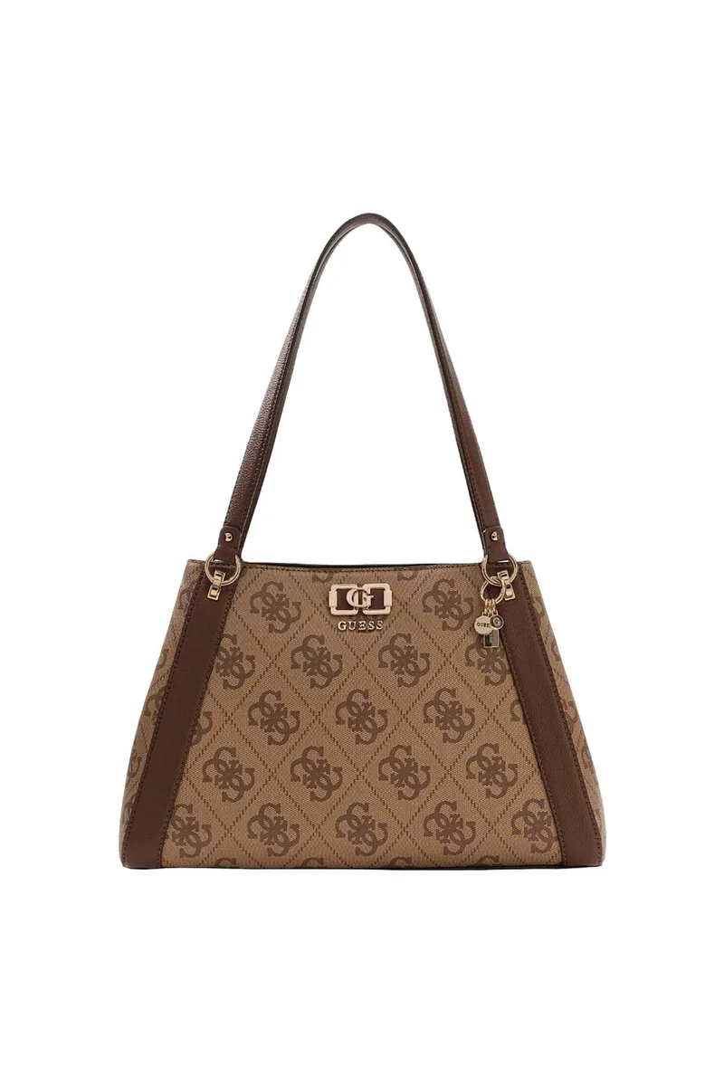 Guess γυναικεία τσάντα ώμου με all-over logo print "Karnilla" - HWOS9901220 Καφέ