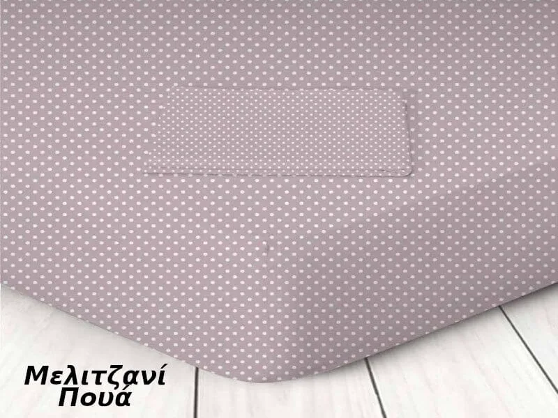 Κατωσέντονο με Λάστιχο Σάπιο Μήλο Πουά Βαμβάκι Γαρύφαλλο 100-180x200+30cm - 180x200