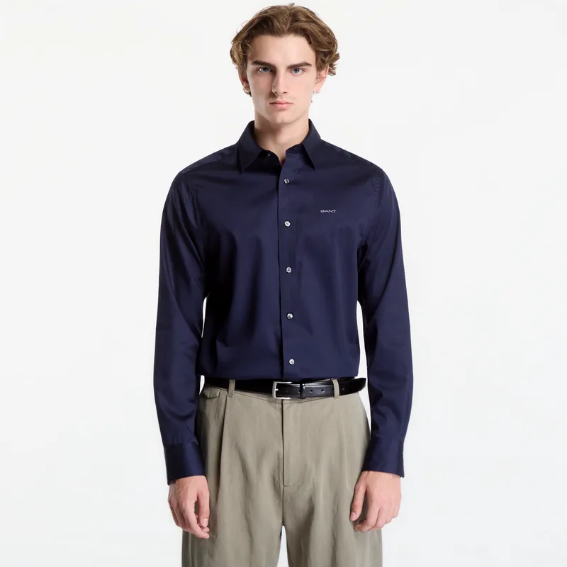 Πουκάμισο Gant Reg Sateen Shirt Evening Blue XL