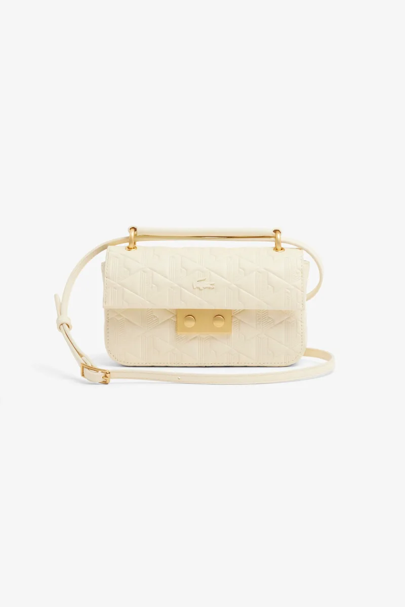 Lacoste γυναικείο mini bag με all-over monogram "Mini Maheki" - NF5222MH Κρέμ