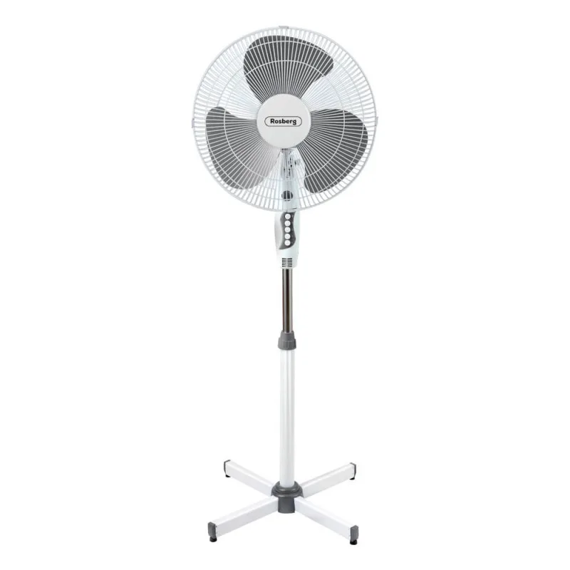 Βάση ανεμιστήρα Rosberg R51760A, 40W, 40 cm, 3 ταχύτητες, Ρύθμιση ύψους, Γκρι / λευκό
