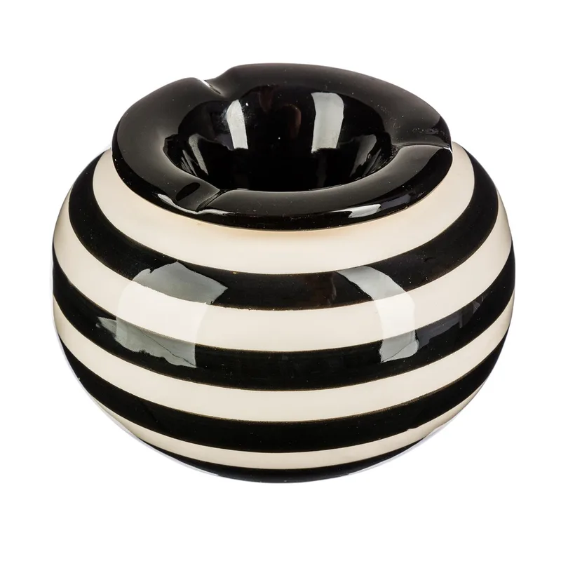 Σταχτοδοχείο A-S Round Stripes Black 146064