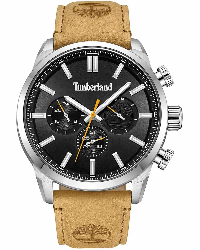 TIMBERLAND Henniker II - TDWGF0028701, Silver case with Brown Leather Strap