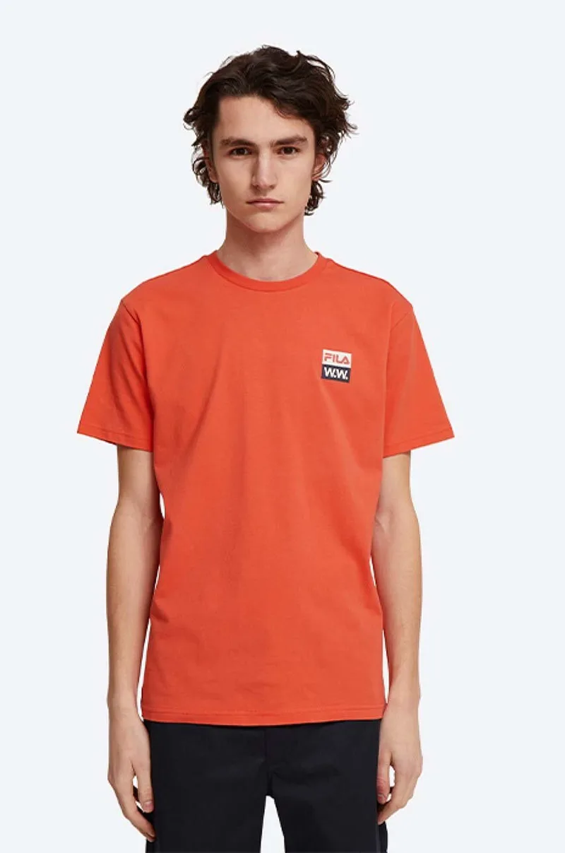 Wood Wood Βαμβακερό μπλουζάκι Wood Wood Boris x Fila