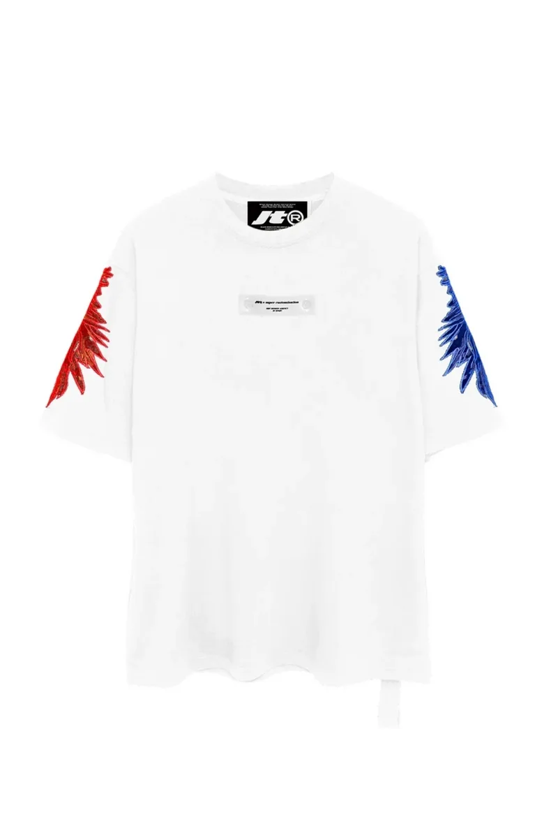 MOD WAVE MOVEMENT Unisex Oversized JT Wings T-Shirt - Λευκό-JT092020213-WHITE