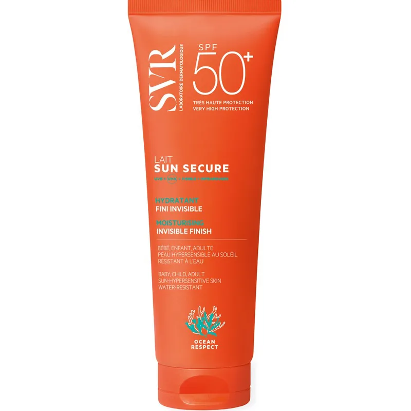 SVR Sun Secure Spf50+ Invisible Finish Sunscreen Milk Αντηλιακό Ενυδατικό Γαλάκτωμα Προσώπου & Σώματος Λεπτόρρευστης Υφής Πολύ Υψηλής Προστασίας με Αόρατο Τελείωμα για Όλη την Οικογένεια 250ml