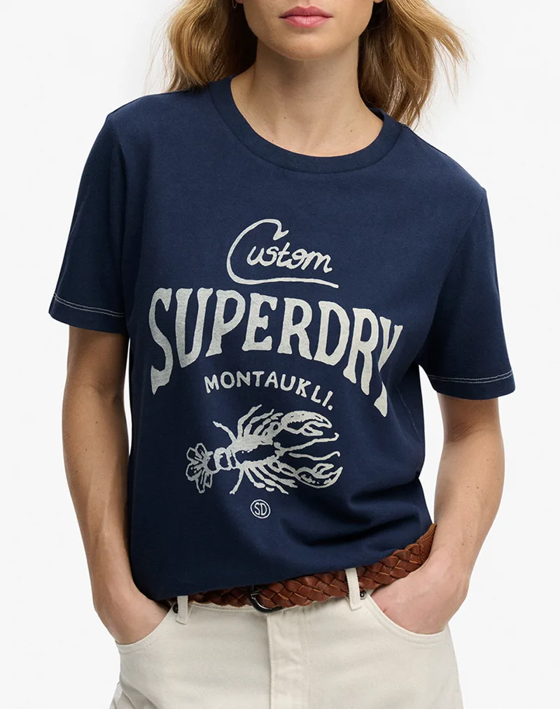 SUPERDRY D4 OVIN HERITAGE HAMPTONS TEE ΜΠΛΟΥΖΑ ΓΥΝΑΙΚΕΙΟ W1011872A-ZRN NavyBlue