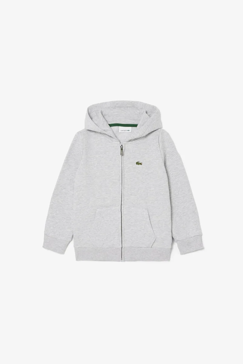 Lacoste παιδική ζακέτα φούτερ με κουκούλα και λογότυπο Regular Fit - SJ0932 Γκρι