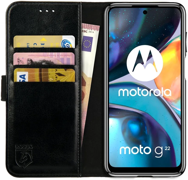 Κόκκινο Element PU Θήκη Πορτοφόλι Motorola Moto G22 - Black (8719246358340)