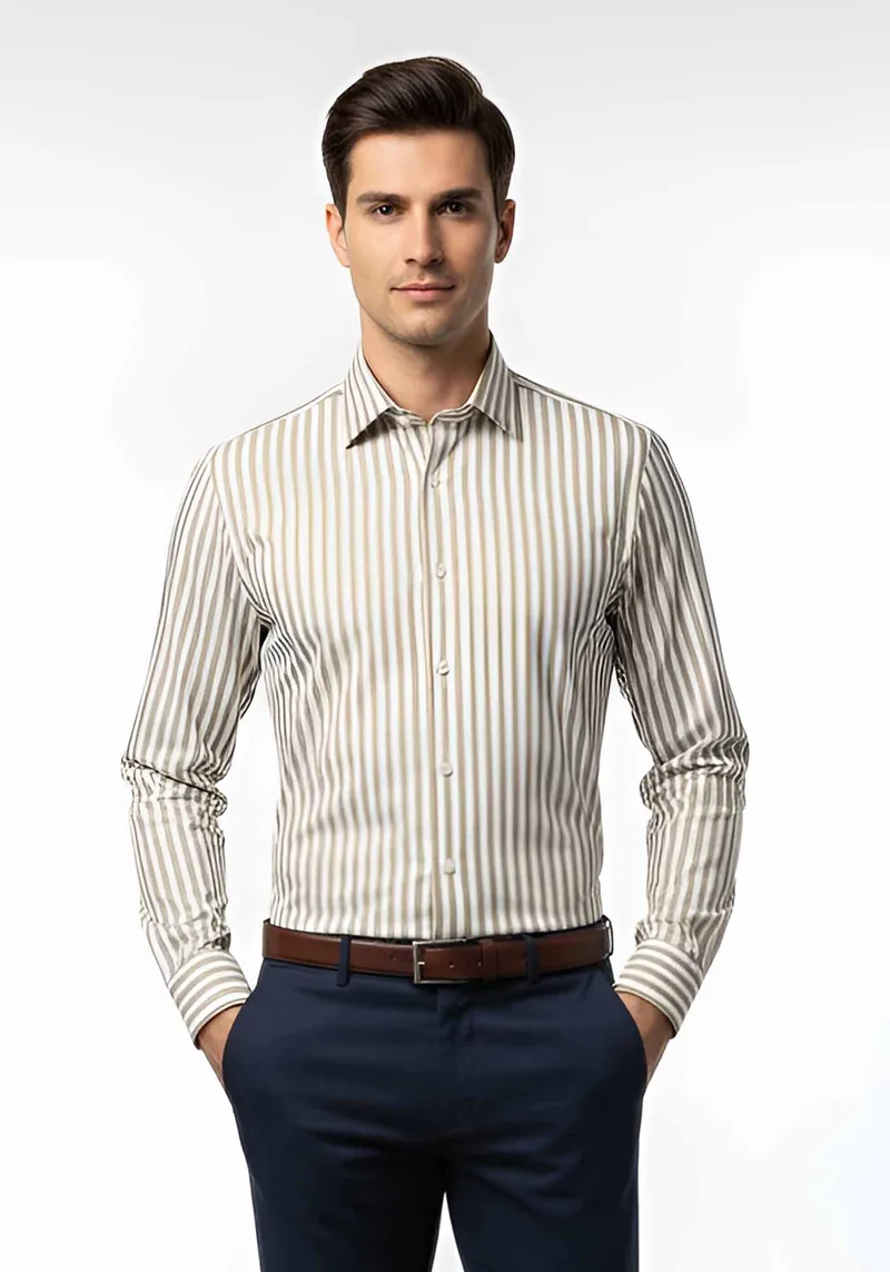 Fragosto Πουκάμισο της σειράς Stripe - FRST25 1515 4 Bez