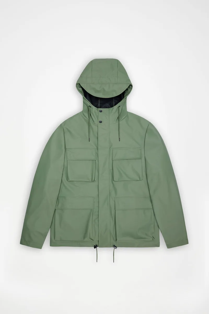 Rains unisex αδιάβροχο jacket με κουκούλα "Pocket Jacket" - R142/12210 Πράσινο