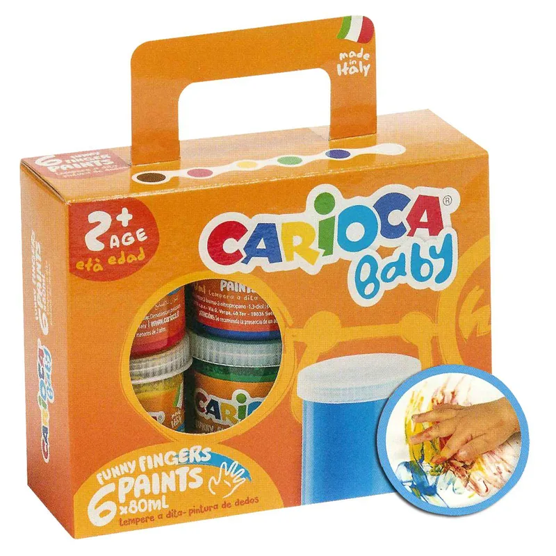 Σετ Δακτυλομπογιές 6 Χρωμάτων 6x80ml Carioca 60-88 - CARIOCA - 60-88