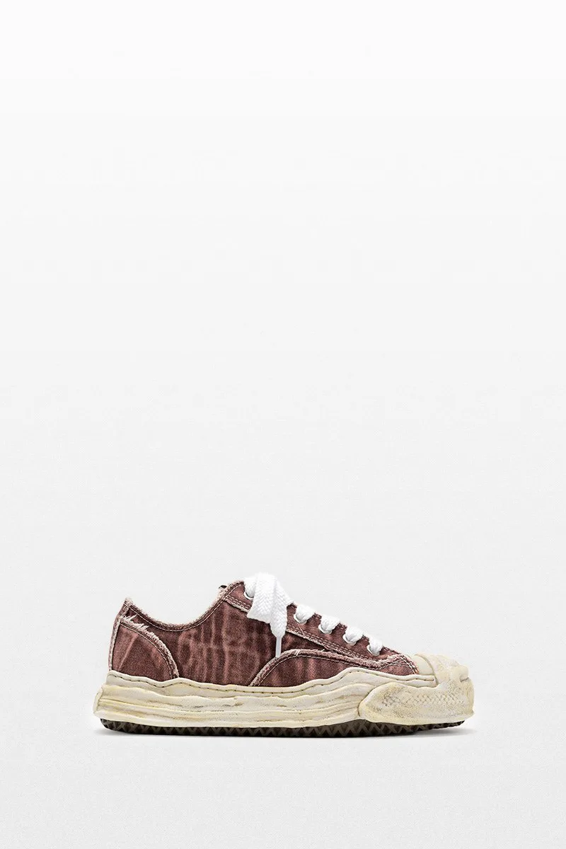 MAISON MIHARA YASUHIRO Ανδρικό Κόκκινο "HANK" Bleach-Wash Denim Canvas Sneaker