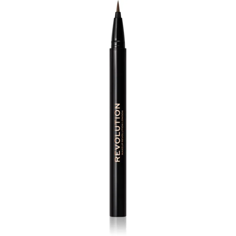 Revolution Hair Stroke Brow Pen μαρκαδόρος για τα φρύδια απόχρωση Medium Brown 0.5 ml