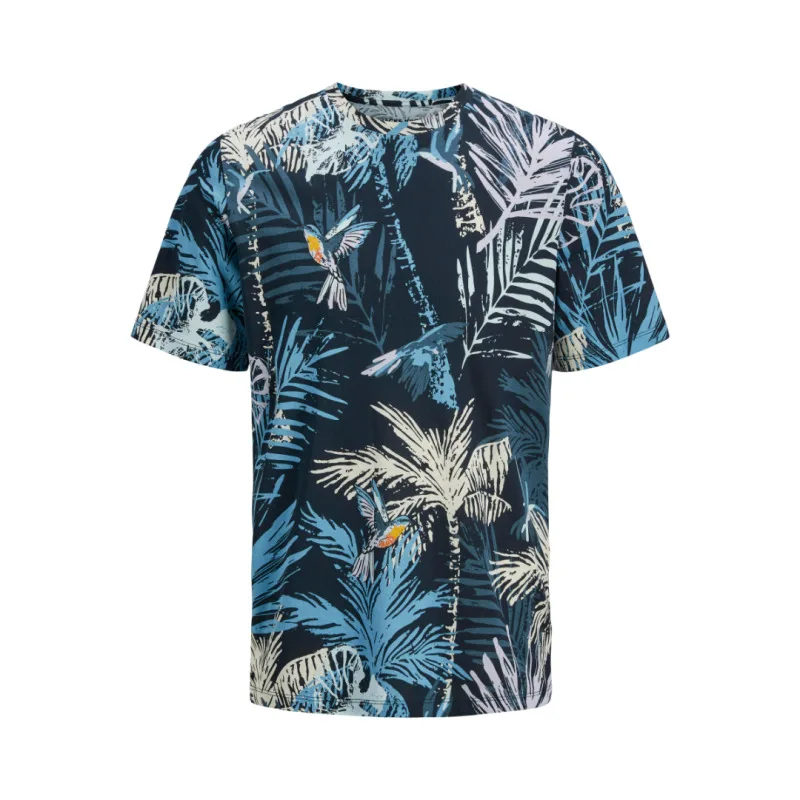 Jack & Jones "Hawaii Aop Tee",digital print t-shirt σε plus fit γραμμή - Sky Captain