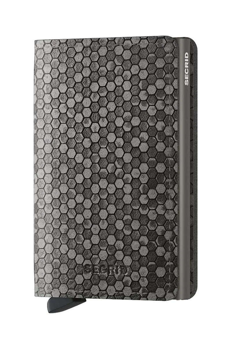 Δερμάτινο πορτοφόλι Secrid Slimwallet Hexagon Grey