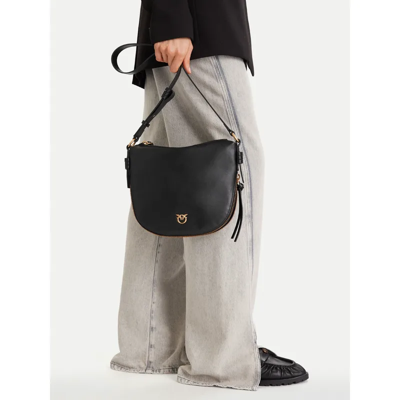 Τσάντα PINKO Hobo Zip Around Mini Ai 25-26 PLTT 105332 A0QO Μαύρο